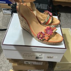 Coach Wedge Heels Style A8212 Morgan Rib/Vac W/KLG