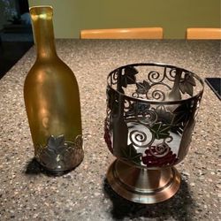 Grape Metal Candle Holders X2