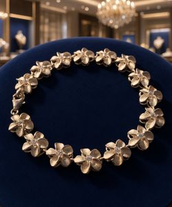 Plumeria Flower Silver Bracelet