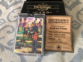 Topps Project 2020 Baseball card art by artist Andrew Thiele Topps Project 2020 - SANDLOT California Dreaming Heritage Card #3 - Mike Trout inspired