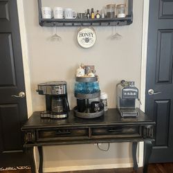 coffee bar with wine rack