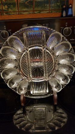 Vintage Glass Egg Plate