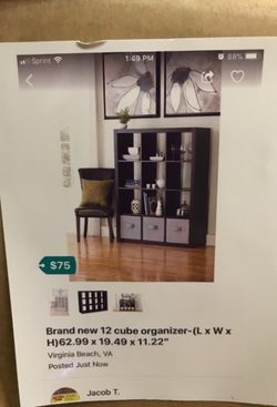 Brand New 12 Cube Organizer (Accessories not included)