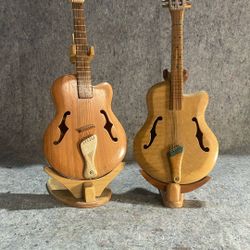 Wood Carved Mini Guitar Replicas 