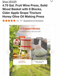 VEVOR 4.75 Gal Fruit Wine Press
