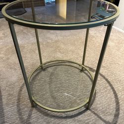 Gold glass end Table 