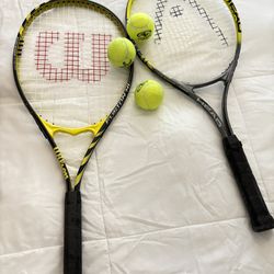Pair of Titanium Head Tennis Rackets 