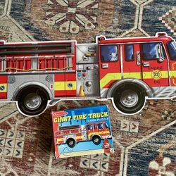Melissa & Doug 24 Pcs Fire Truck 🚒 Jumbo Jigsaw Floor Puzzle 🧩 