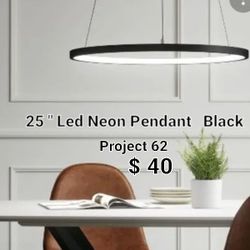 Brand New 25" Led Neon Pendant Black