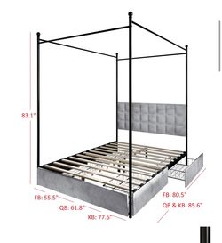 Brand New Full-Size Canopy Bed – Still in Box!