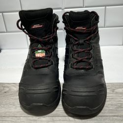 Dickies Men's Mid-Cut Prince Leather Work Boots steel toe  safety Black Size 10