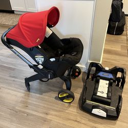 Doona Car Seat Stroller With Base Red