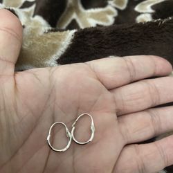 Real Silver Hoop Earrings 