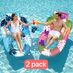 2 PCS Inflatable Pool Floats Water Lounger