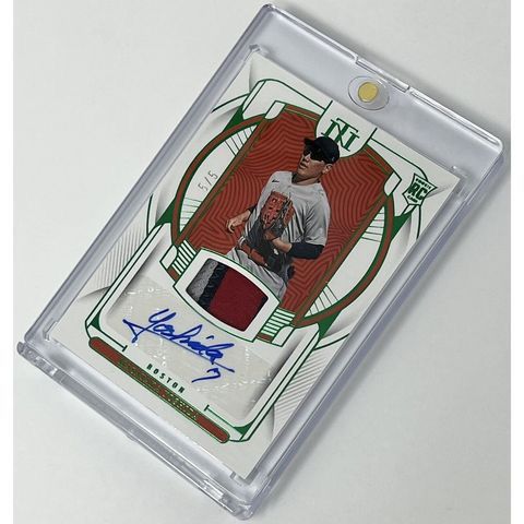 2023 Panini National Treasures Matsuzaka Yoshida Red Sox NMS-MY RPA /5 Auto Card