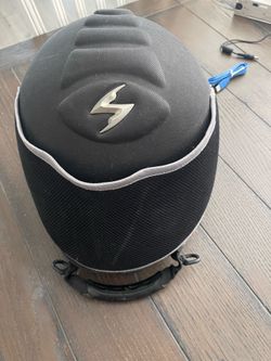 Scorpion EXO brand semi-rigid motorcycle helmet carrying case with helmet
