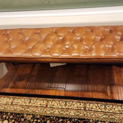 Bench Butler Austin Leather Button Tufted Entryway Bench
