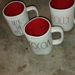 Five Rae Dunn  Christmas Mugs