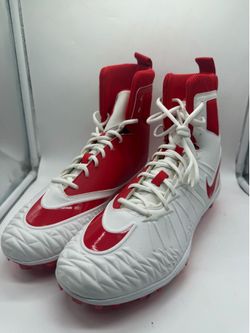 NIKE Force Savage Football Cleats Size 11.5 Red and White