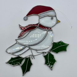 Winter Bird Stained Glass Sun Catcher 