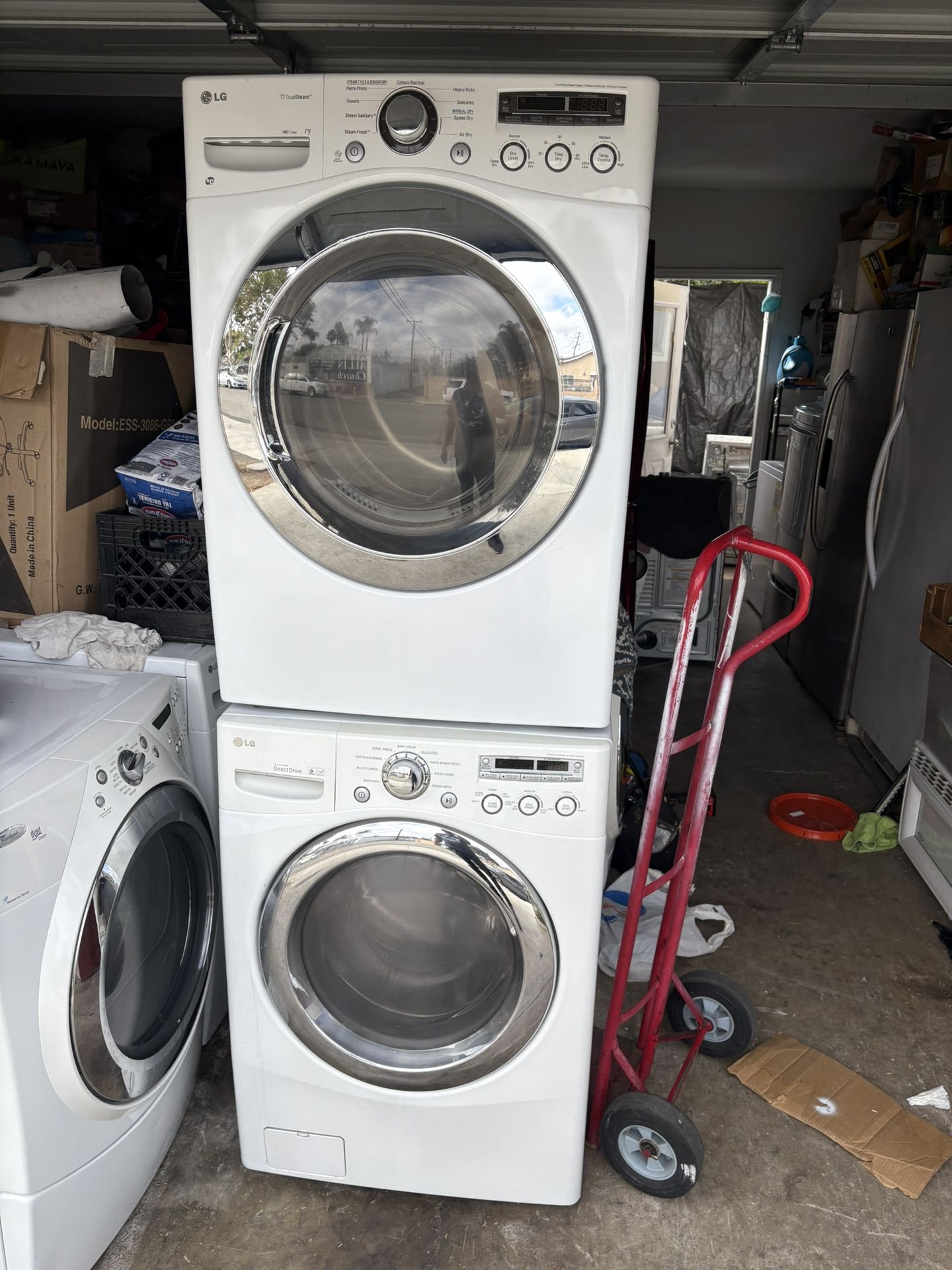 Lg Stackable Washer and gas dryer Excellent working condition Heavy duty W27 D31 H78 Washer 4.0 cu ft Dryer 7.3 cu ft 3 months warranty parts and
