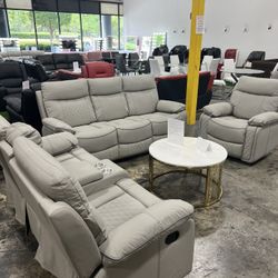 Living Room 3 PCs Recliner Sofa Set / Juego de sofás reclinables para la sala de estar de 3 PC