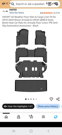 HAFIDI All Weather Floor Mats Nissan Armada / Infiniti QX80