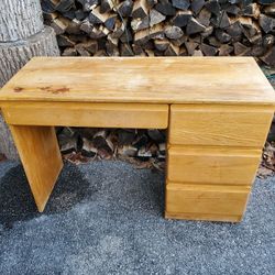 Golden Wooden 4 Drawer Desk