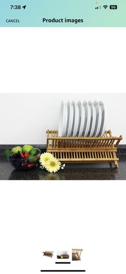 Berghoff Bamboo Plate Rack 20", Light Brown, Durable, Reusable, Drying Rack, Strain Dishes, Lightweight