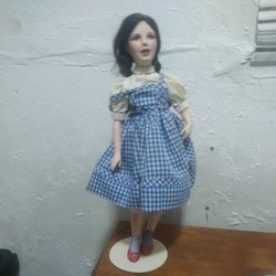 1986 Franklin Heirloom Wizard Of Oz Porcelain Judy Garland Dorothy Doll