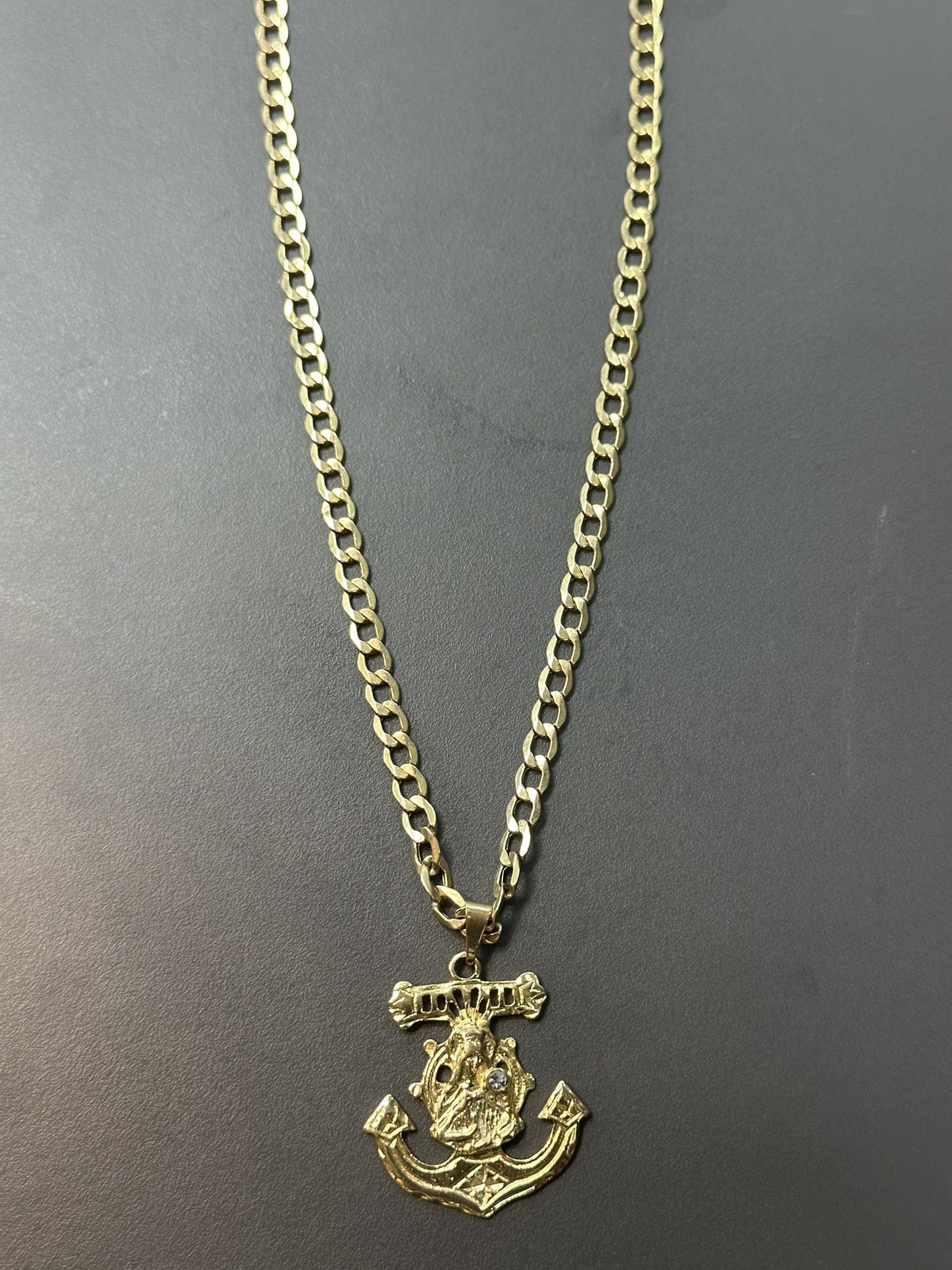 10k Gold Chain With Stainless Steel Pendant