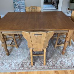 Real Wood Dining Table With Chairs 