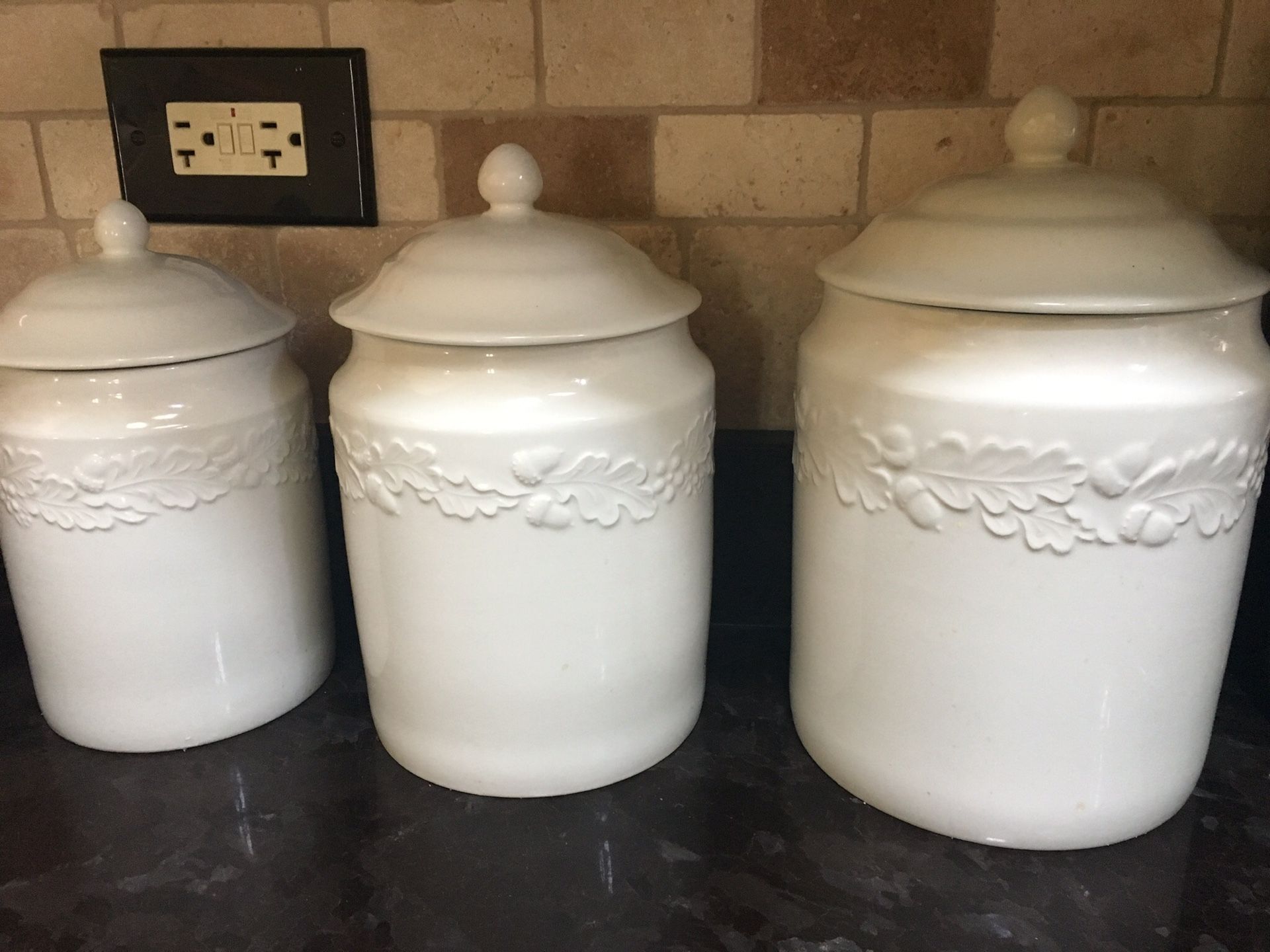 Beautiful white canisters