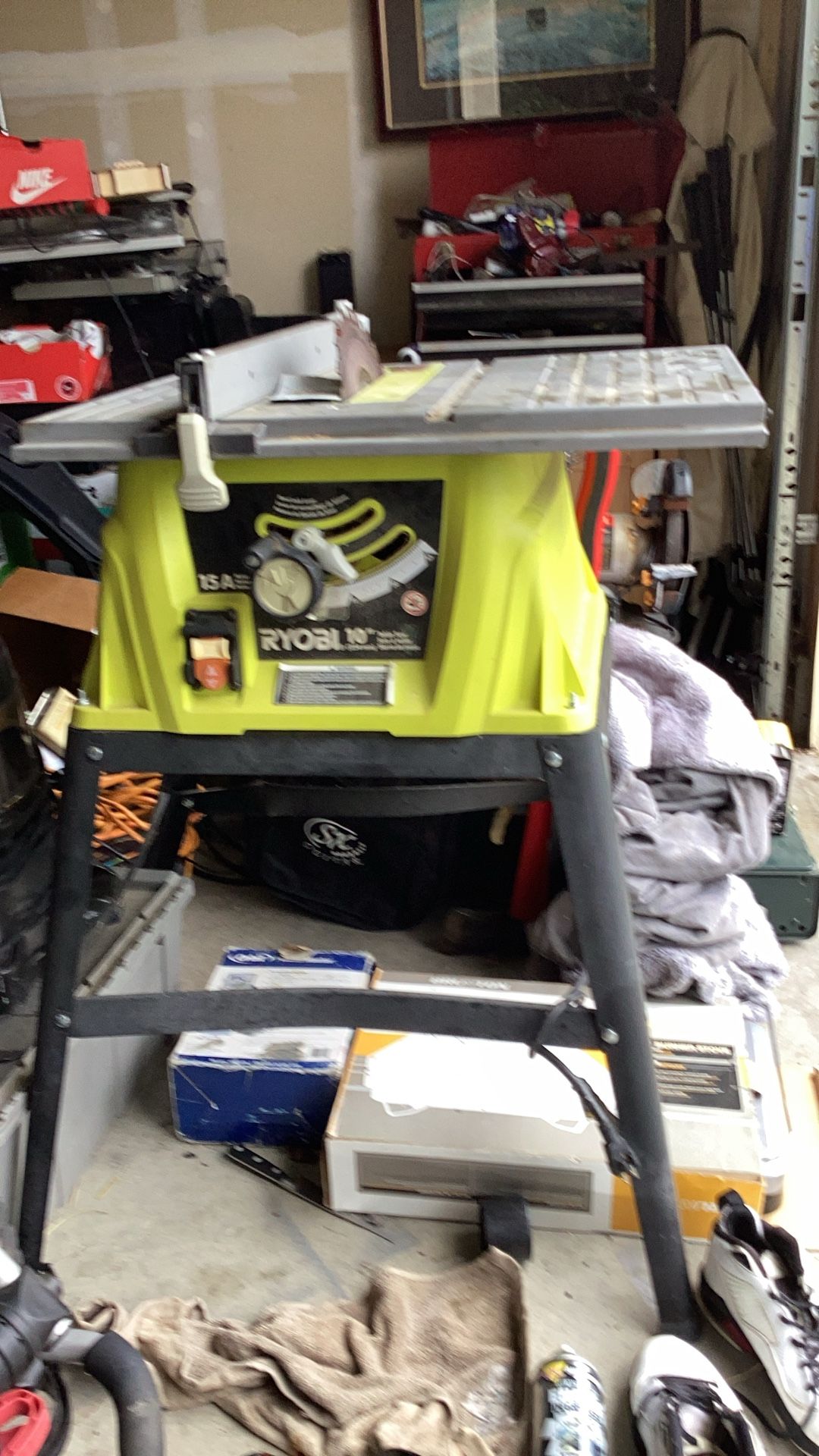 RYOBI 10 inch table saw works perfect. Excellent condition table is in include.