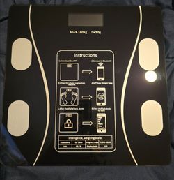 Smart Bluetooth Digital Body Fat & Weight Scale (Black Tempered Glass) - Brand New