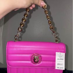 ALDO Bergamos Bright Pink Quilted Crossbody Bag New W/ Tags