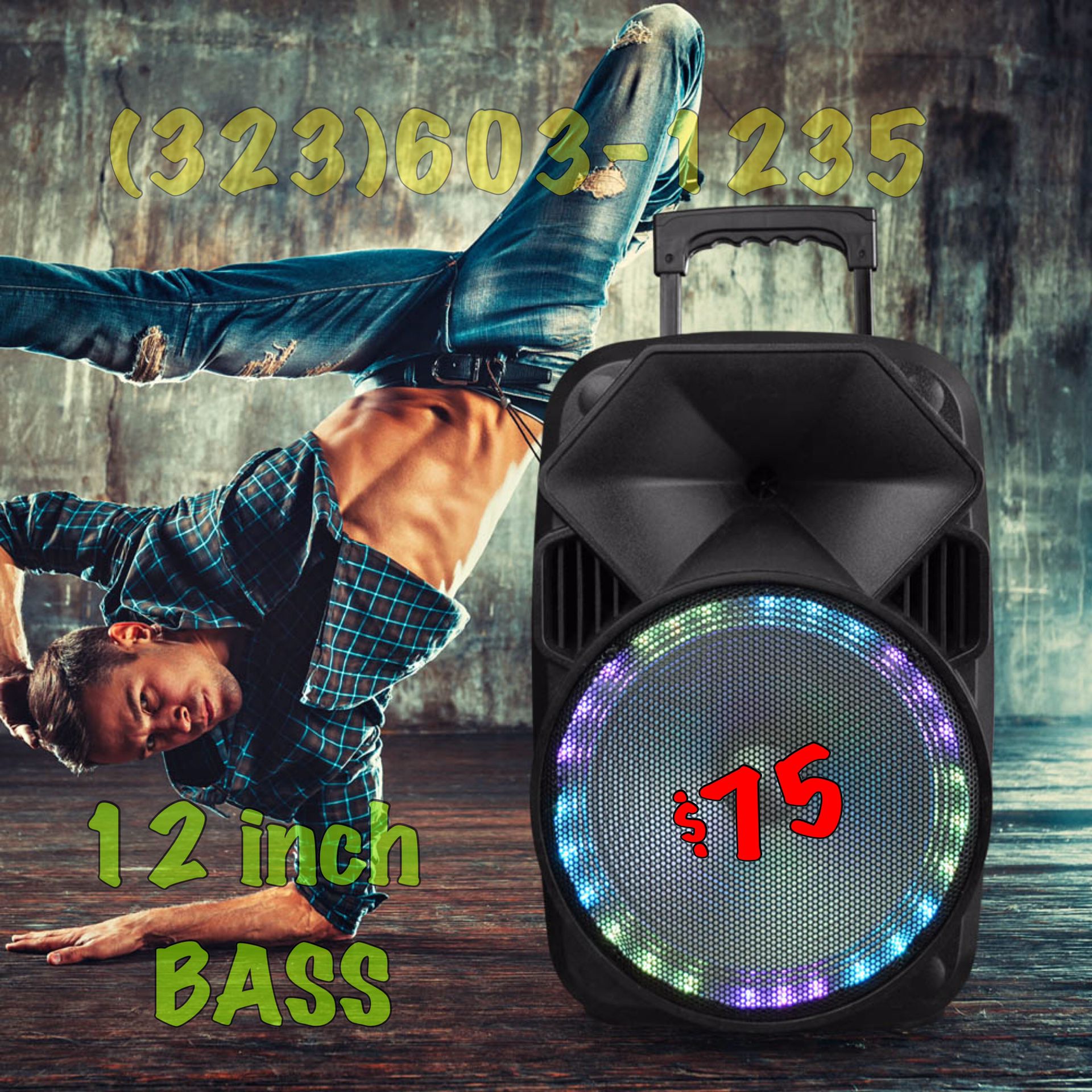 12 Inch Bluetooth Speaker • Loud W/ Bass • New In Box 💥 BBQ READY💥Get it Delivered*