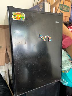 Black mini fridge