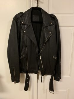 AllSaints NAOKI LEATHER BIKER JACKET (Men’s Small)