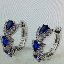 925 Silver Huggee Hoop Earrings Women Cubic Zirconia  SG-0022