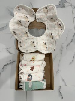 Snuzzle Baby Drool Bibs Gift Set - Soft Muslin Animal Print Bibs (6ct)