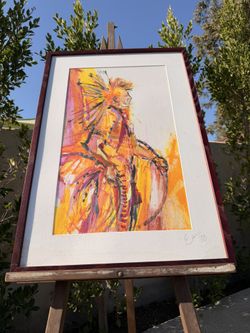 Meaningful Abstract Oil On Paper Painting 
