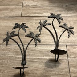 Palm Tree Candle Holders 