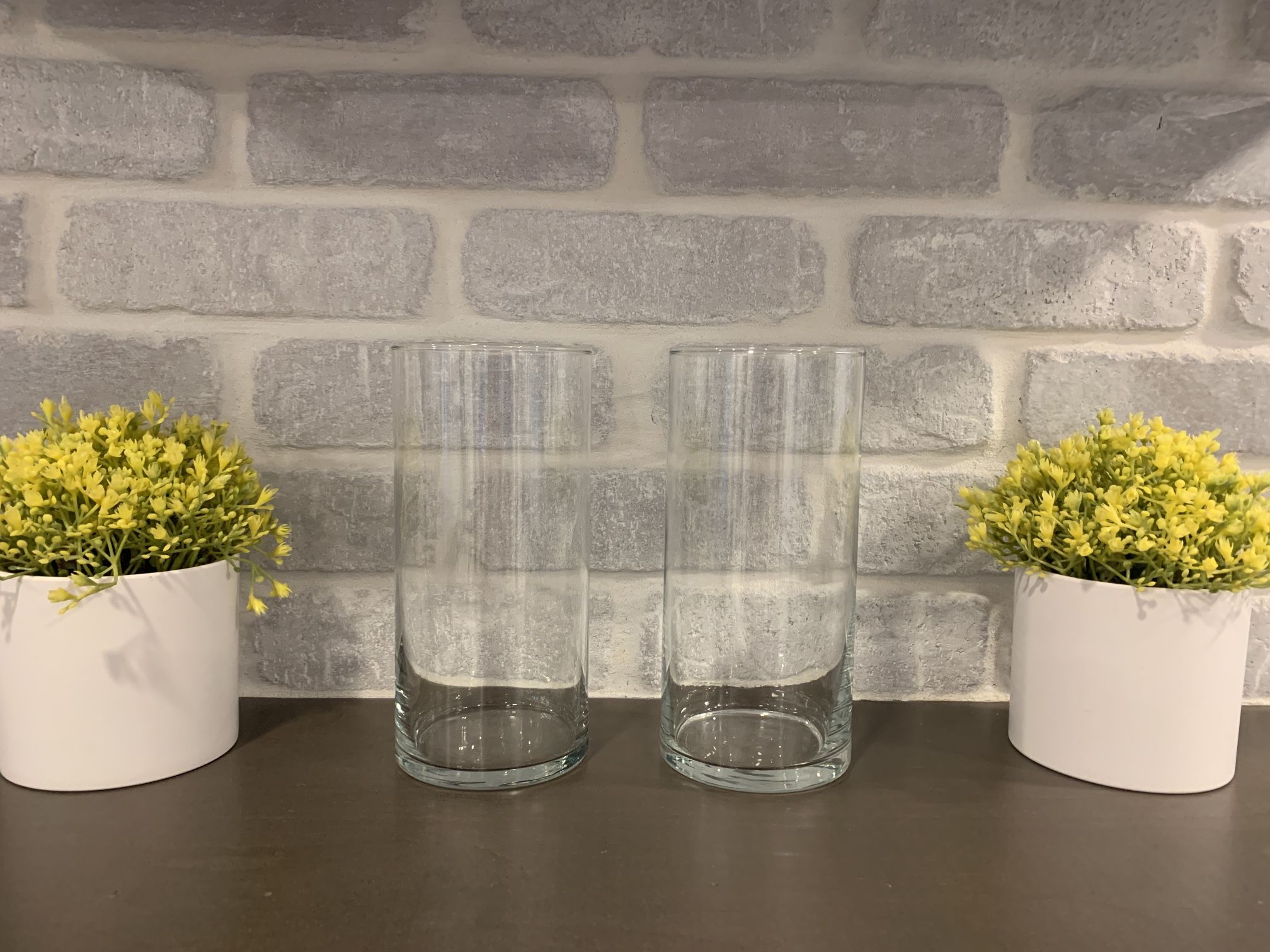 Set of 2 glass round vases - 7 inches tall - Home Decor - Simi Valley 