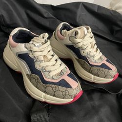 Gucci Rhyton Women Sneakers (Ebony Beige) 