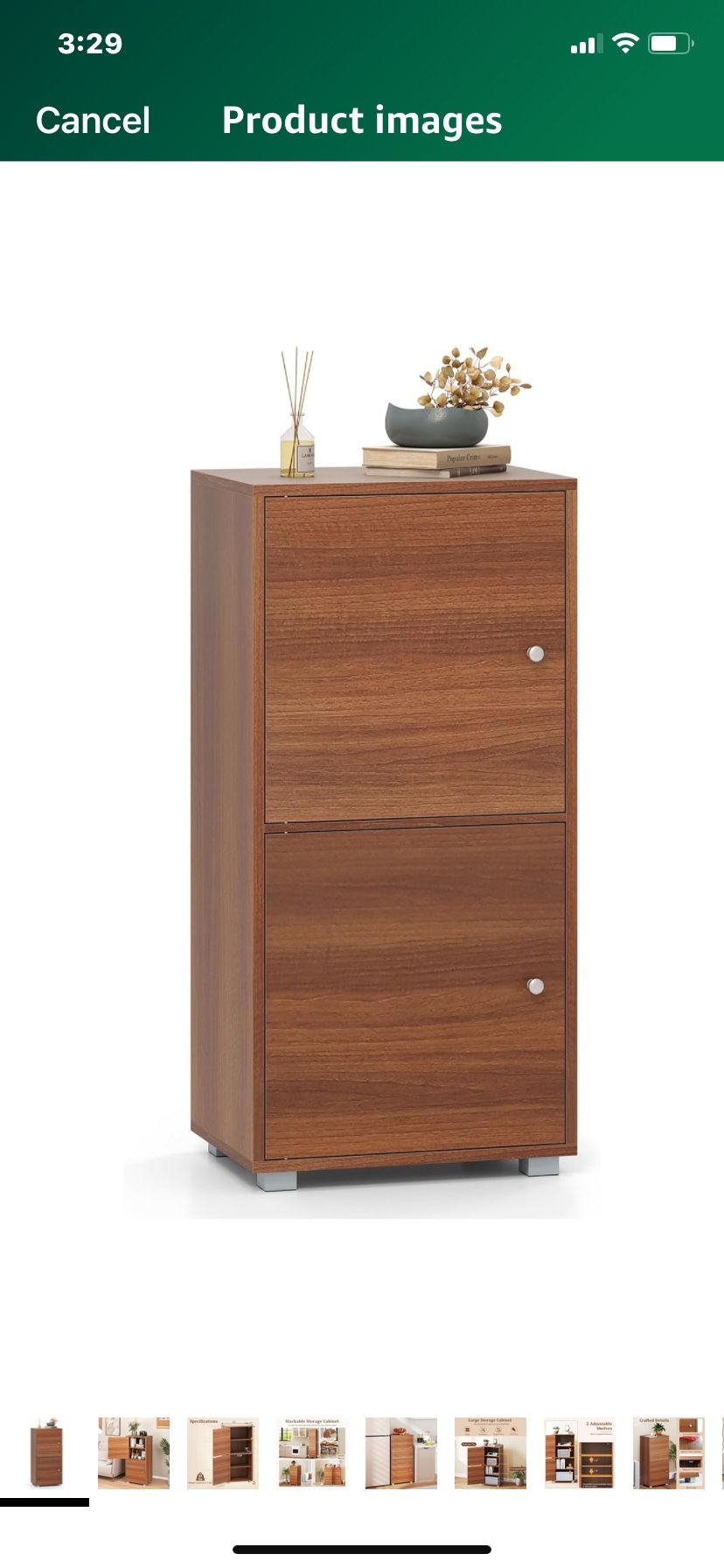 New assembled 2-Cube Bookcase with Doors, Stackable Storage Cabinet with 2 Single Doors, 4 Compartm