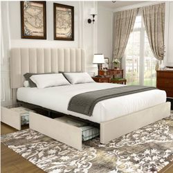 Velcro beige queen bed