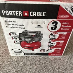 Porter-Cable 6 Gal. Portable Electric Air Compressor with 16-Gauge, 18-Gauge and 23-Gauge Nailer 3 Tool Combo Kit