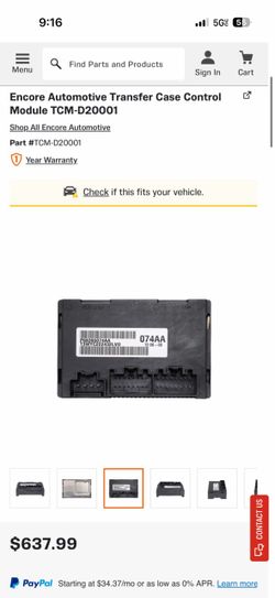Transfer Case Control Module (contact info removed)4AA / P(contact info removed)4AA