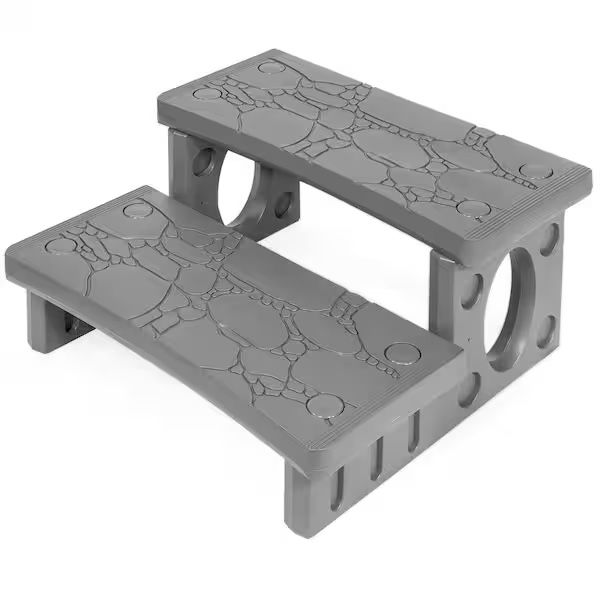 XtremepowerUS Universal Multi Purpose 2-Step Spa Hot Tub Pool Outdoor Indoor Camper RV Deck Steps Sided Step, Mocha